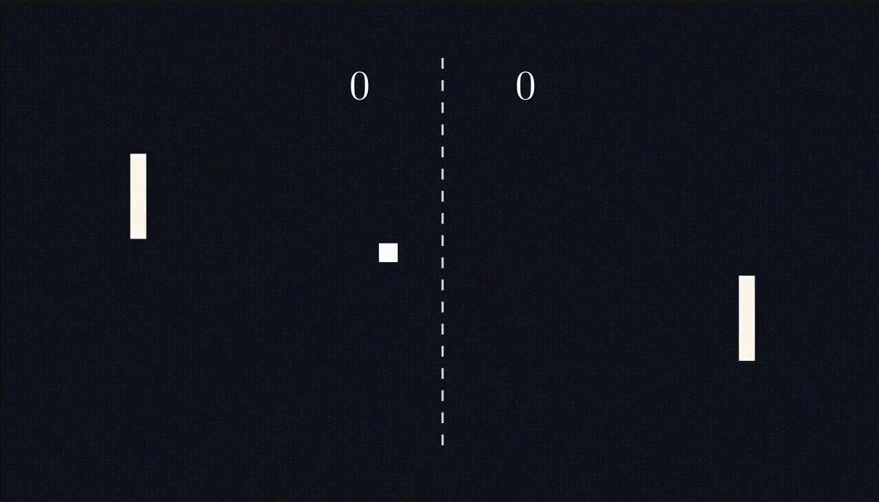 Imagem isolada de um rally de Pong